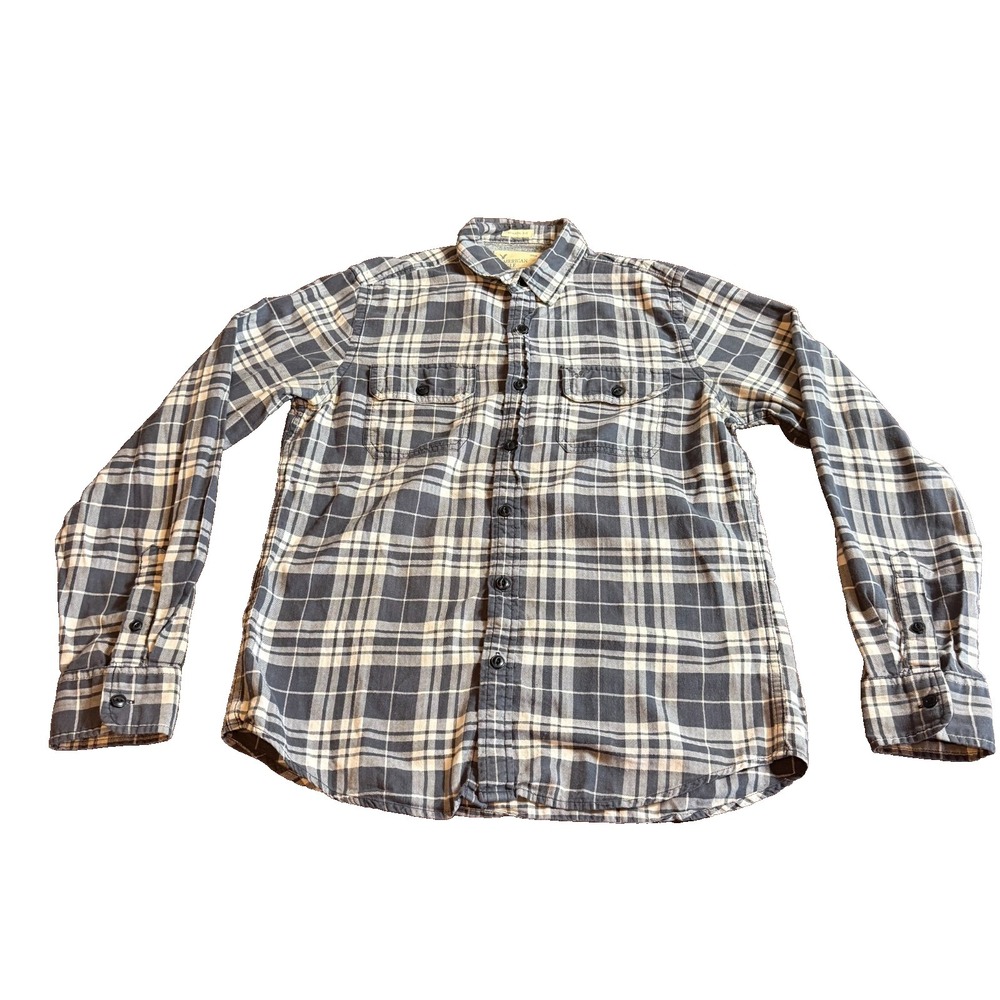 American Eagle Men blue Plaid Flannel Shirt Athletic Fit Button Up Size S